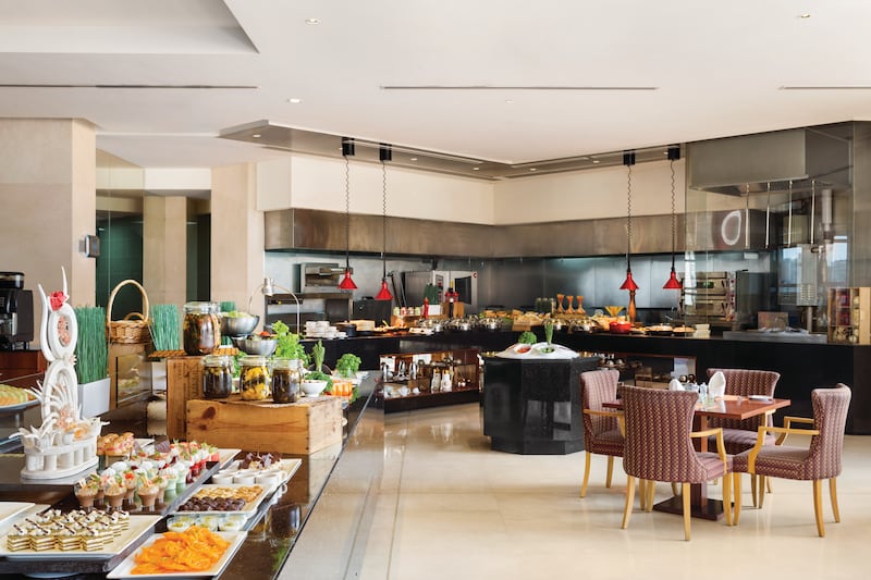 Cuisines, the all-day dining restaurant at Crowne Plaza Jumeirah. Courtesy Crowne Plaza Jumeirah