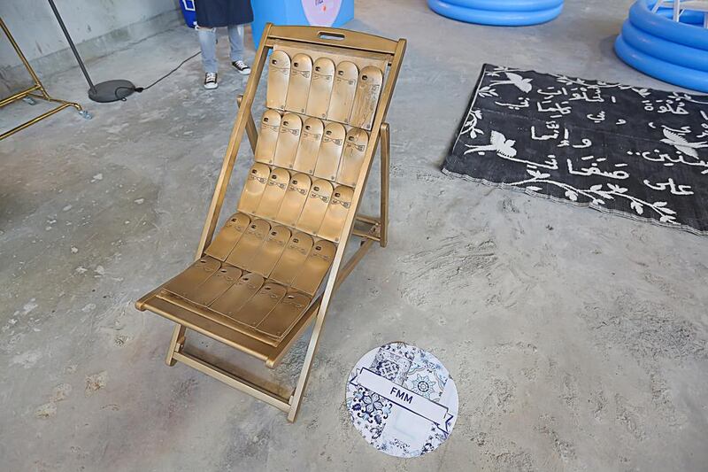 Deck chair by Fatma Al Mulla at Free the Cake pop-up by S*uce at D3. Courtesy of S*uce 