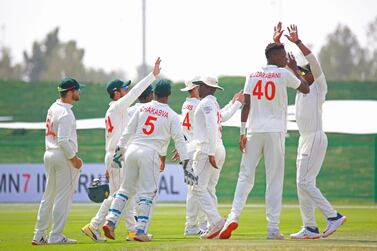 Blessing Muzarabani took four wickets as Zimbabwe bowled Afghanistan out for 131 on the opening day of the Test match at Zayed Cricket Stadium in Abu Dhabi, Courtesy Abu Dhabi Cricket
