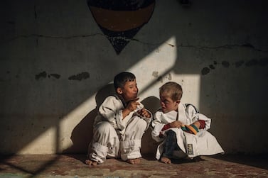 Anas Alkharboutli's series shot at a Syrian karate school for children has been selected among the finalists for the Sony World Photography Awards. Courtesy Anas Alkharboutli