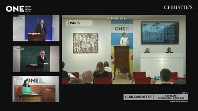 Christie's "ONE" auction took place in four cities on July 10 and was live-streamed online and on social media. 