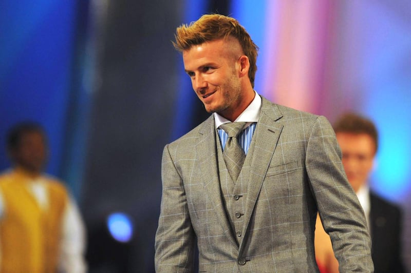 CAPE TOWN, SOUTH AFRICA - DECEMBER 4:  In this handout photo provided by the 2010 FIFA World Cup Organising Committee, David Beckham attends the 2010 Soccer World Cup Final Draw at the CTICC on December 4, 2009 in Cape Town, South Africa. (Photo by 2010 FIFA World Cup Organising Committee South Africa)