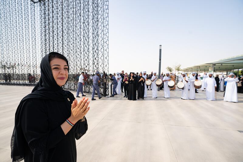 Ms Al Hashimy opens the Sustainability Portal on the Expo's final day. Photo: Expo 2020 Dubai