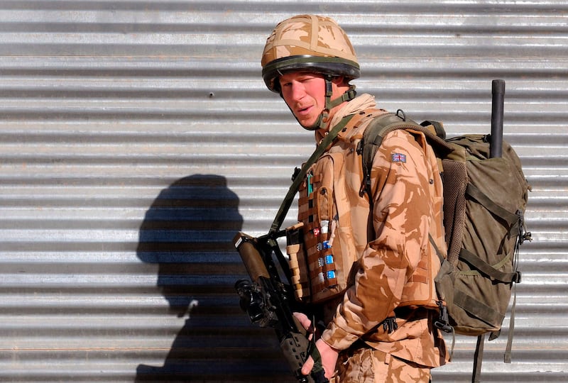 Prince Harry on patrol in Helmand province, southern Afghanistan. Reuters