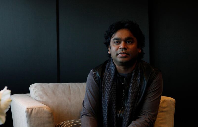 Dubai, 24th November 2011.  AR Rahman ( artist ) a well known film producer, music producer, singer and philantropist during his interview at Armani Hotel.  ( Jeffrey E Biteng / The Nstional )