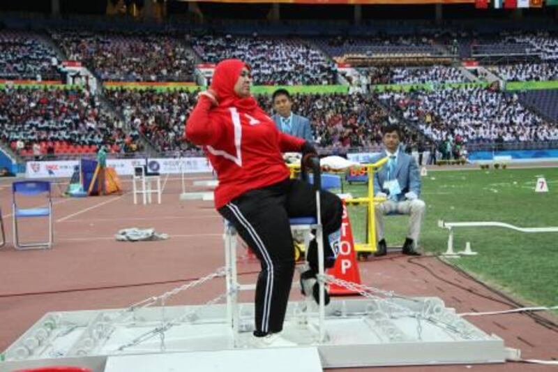 Thuraya Al Zaabi at the Asian Games in Guangzhou, China, in December 2010.

Courtesy SAHARA Communications