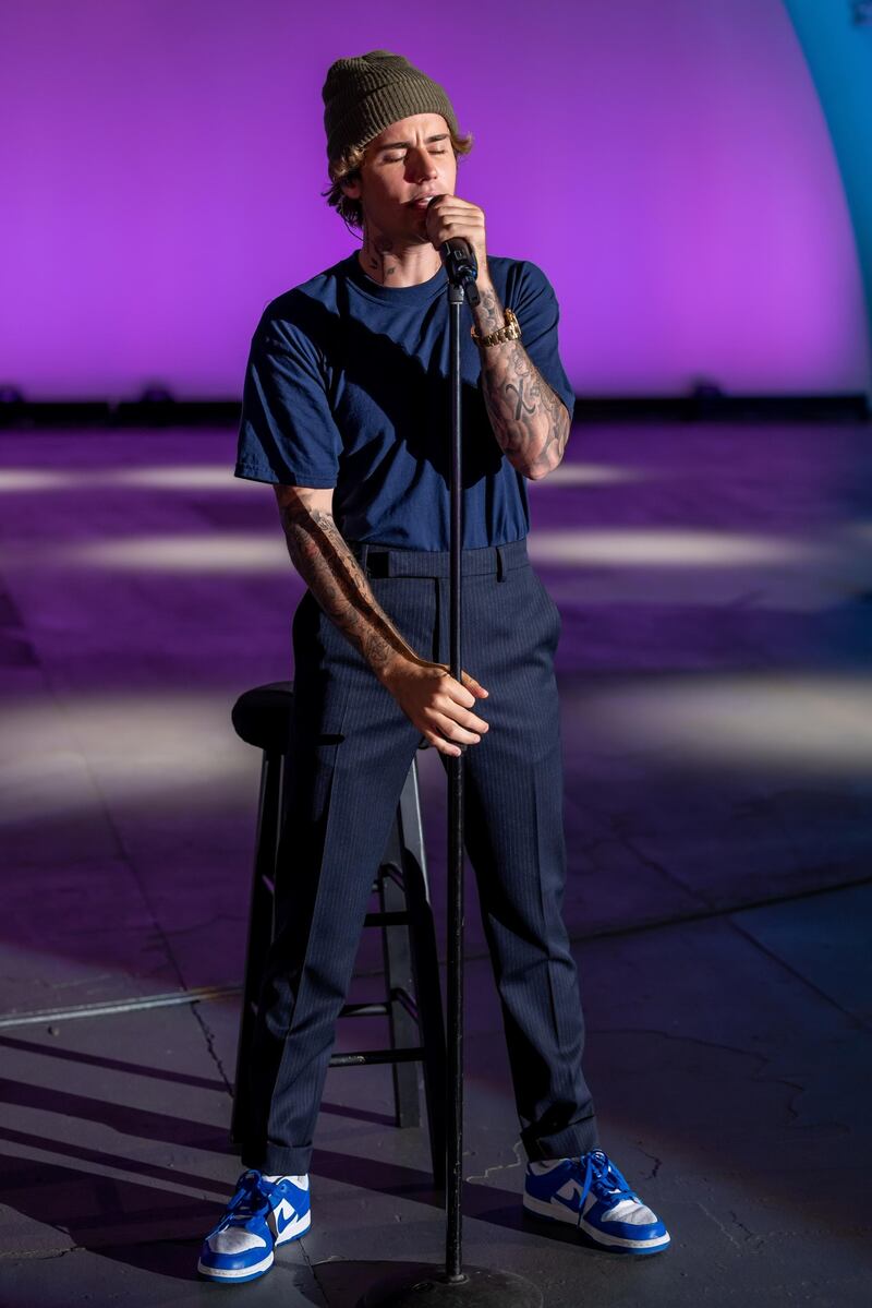 Singer Justin Bieber performs for the 54th annual Country Music Association Awards from Los Angeles. Reuters