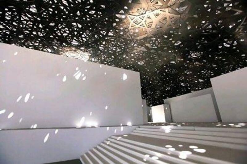 A model of the Louvre Museum on Saadiyat Island in Abu Dhabi. Sammy Dallal / The National