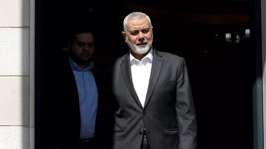 Hamas's political leader Ismail Haniyeh. Israel has repeatedly rejected ceasefire proposals, saying it will not end the war in Gaza until its goals are met. AFP