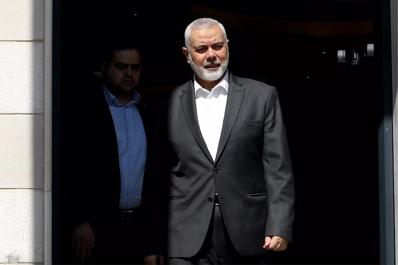 Hamas's political leader Ismail Haniyeh. Israel has repeatedly rejected ceasefire proposals, saying it will not end the war in Gaza until its goals are met. AFP