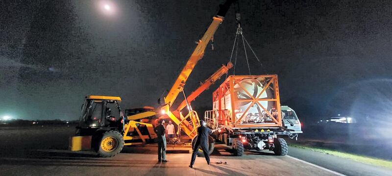 IAF C-17 airlifted 6 Cryogenic oxygen containers from Dubai Airports & landed at the Panagarh Air Base this evening. Within the country, Oxygen containers were airlifted from Jaipur to Jamnagar Air base. Indian Air Force twitter