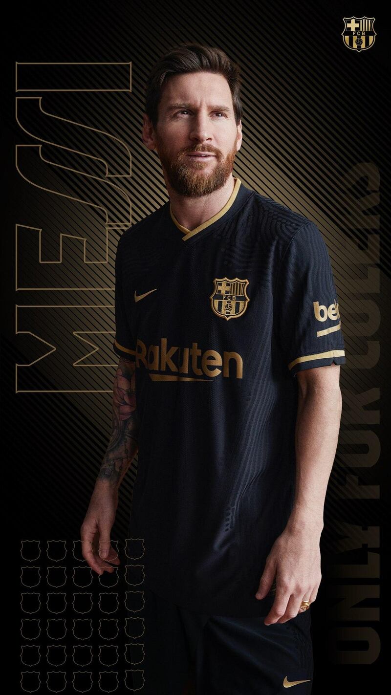The breathtaking black and gold away jersey of Barcelona for the 2020/21 season. Courtesy Barcelona Twitter / @FCBarcelona