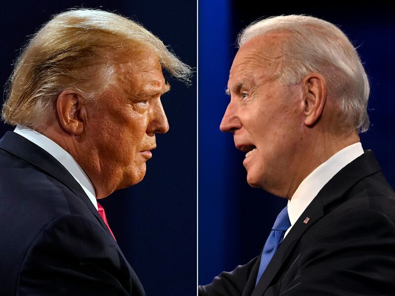 US President Joe Biden, right, and former president Donald Trump. left, have both launched 2024 presidential campaigns. AFP