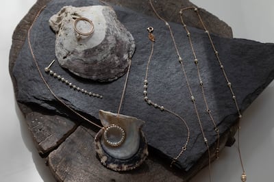Pearl jewellery by TinyOm, founded by Virginie Dreyer, French jewellery designer who lives in Bahrain. Photo: TinyOm