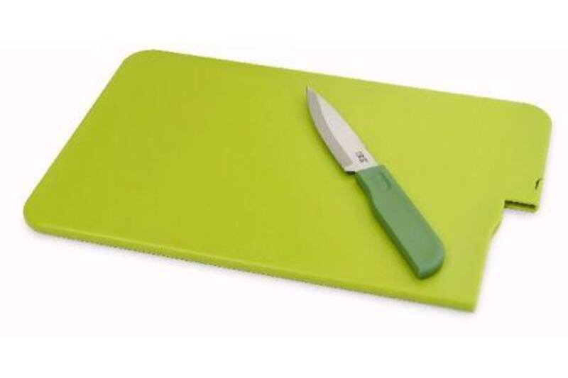 Joseph Joseph's coloured Slice and Store chopping boards make it easy to allocate different boards for different kinds of foods.