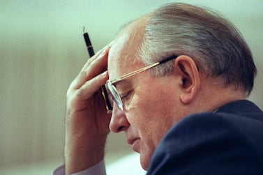 (FILES) In this file photo taken on November 20, 1990 Soviet President Mikhail Gorbatchev looks in deep thoughts during the meeting of the 2nd day of the CSCE (Commission on Security and Cooperation in Europe) summit held at the international conference center in Paris.  - The last leader of the Soviet Union, Mikhail Gorbachev, died on August 30, 2022 at the age of 91 in Russia, said a hospital quoted by Russian news agencies.  (Photo by JEAN-LOUP GAUTREAU  /  AFP)