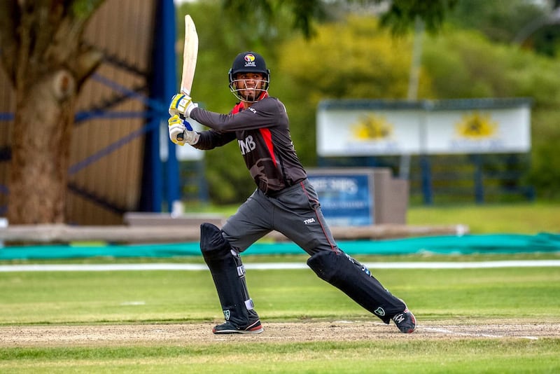 UAE's captain Rohan Mustafa in action for his country in the World Cricket League Division 2 in Namibia. Image courtesy of Johan Jooste.