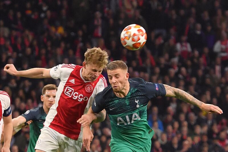 Toby Alderweireld: 8/10. A late block on Frenkie de Jong as Ajax threatened to kill off Spurs comeback epitomised the Belgian's class. AFP