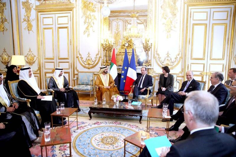 June: French President Francois Hollande receives Sheikh Mohammed bin Rashid in Paris, France. Picture courtesy Wam