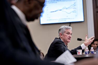 Jerome Powell, chairman of the US Federal Reserve, speaks during a House Budget Committee hearing in Washington, US on November 14. The IIF said global government debt is expected to top $70tn by the end of this year 'driven mainly by the surge in US federal debt'. Photo: Bloomberg