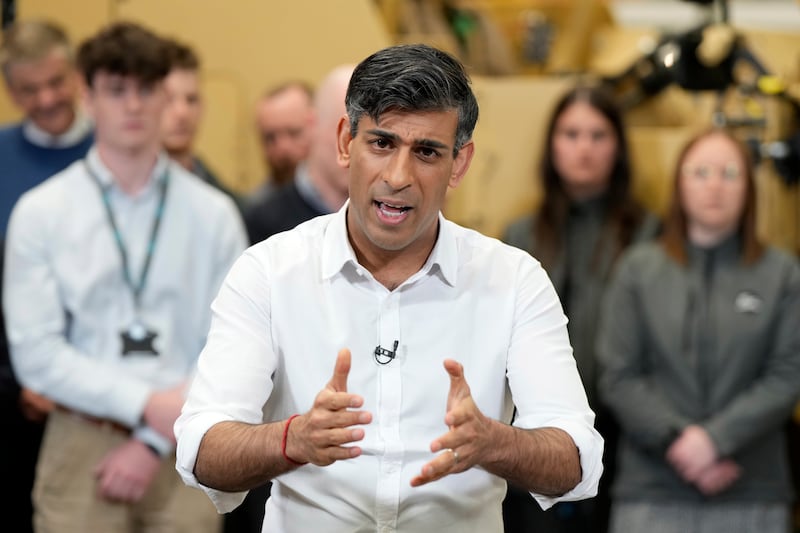 Rishi Sunak, party leader and British Prime Minister. AP