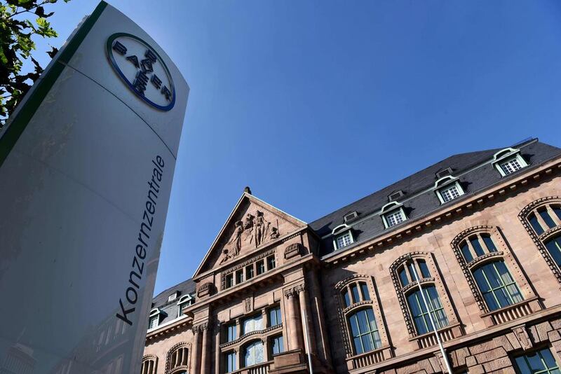 The headquarters of German chemical company Bayer in Leverkusen, western Germany. The company has signed a $66 billion takeover deal with Monsanto. Patrick Stollarz / AFP

