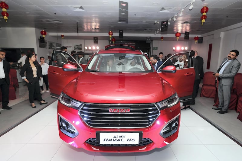 Dubai, United Arab Emirates - September 06, 2018: Chinese automaker Haval is launching their new model, Haval 6. Thursday, September 6th, 2018 at Haval Showroom, Dubai. Chris Whiteoak / The National