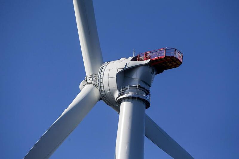 The final blade for the turbines was intsalled in August. Scott Eisen / Getty / AFP