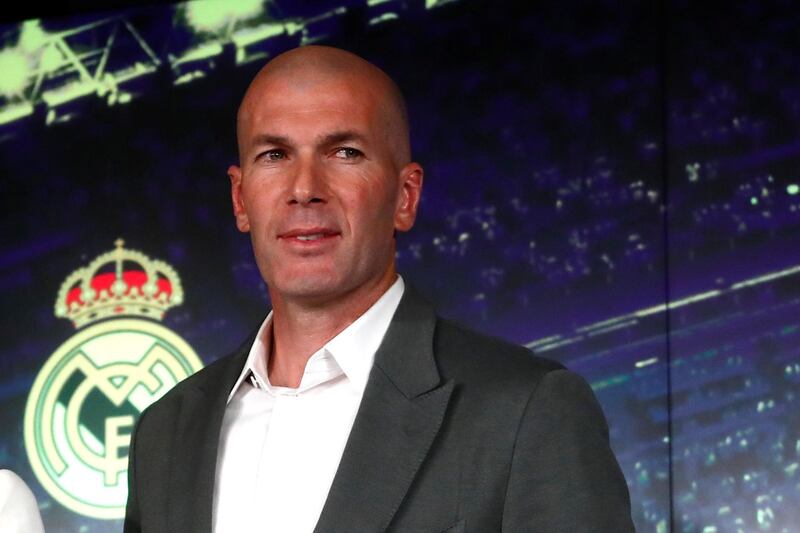 Soccer Football - Real Madrid Press Conference - Santiago Bernabeu, Madrid, Spain - March 11, 2019   New Real Madrid coach Zinedine Zidane after the press conference   REUTERS/Susana Vera