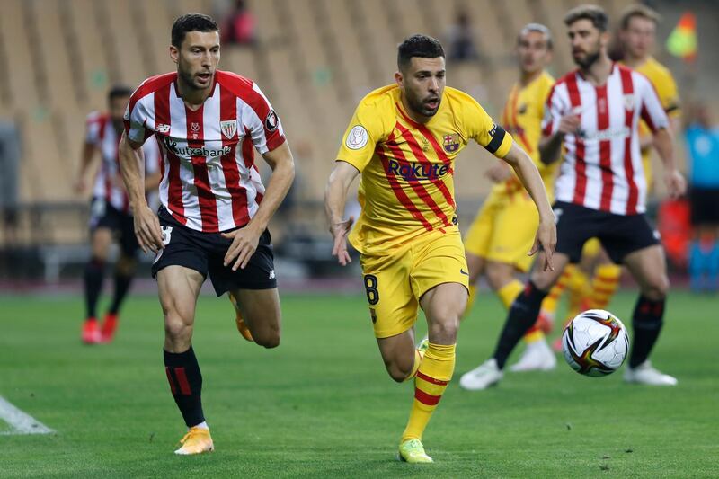 Jordi Alba, 7 - Busy as ever and crossed accurately for De Jong’s goal. Got forward and the most effective defender as his side won the cup for the 31st time. AP