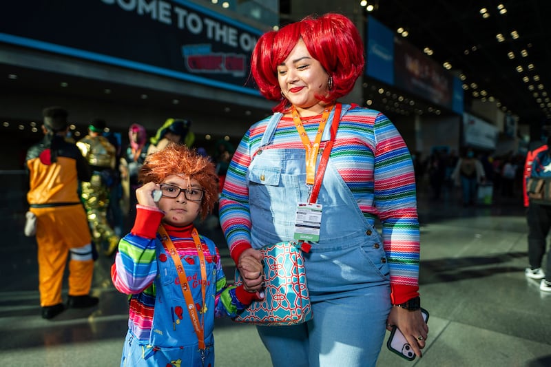 Attendees cosplay as Chucky at New York Comic Con. AP Photo