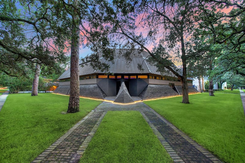The property's foreboding exterior earned it the nickname Darth Vader House. Courtesy Martha Turner Sotheby's International Realty