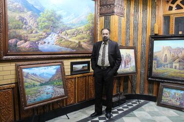 Dr Mohammad Yousef Asefi in his yet-to-open Kabul gallery. Photo by Sarvy Geranpayeh