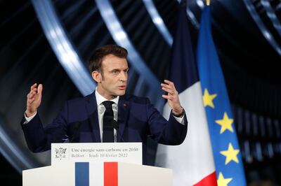 French President Emmanuel Macron wants France to expand its nuclear sector. AP