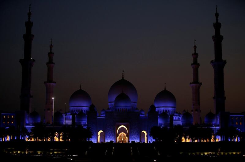 Sheikh Zayed Mosque as seen from the courtyard of the memorial of Wahat Al Karama. EPA