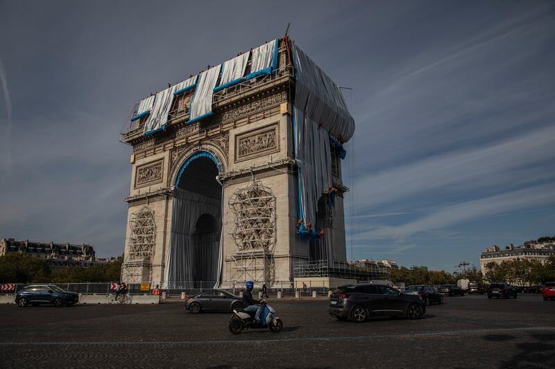 The "L' Arc de Triomphe, Wrapped" project will be on view from September 18 to October 3. Getty Images