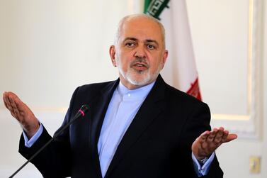 Iran's Foreign Minister Mohammad Javad Zarif gestures during a press conference in Tehran. AFP 
