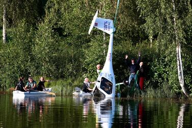 Norway's first electric plane crash-lands on a lake. EPA/HAKON MOSVOLD LARSEN NORWAY OUT