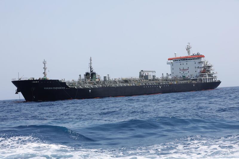 Kokuka Courageous tanker off the coast of Fujairah. Reuters