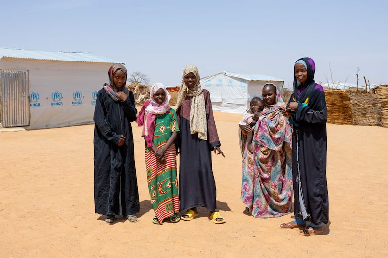 Sudanese refugees in the Farchana refugee camp