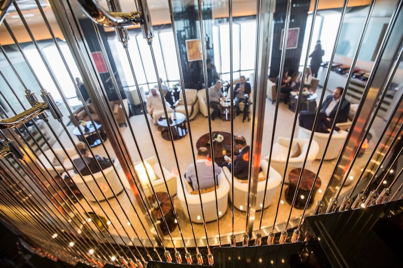 DUBAI, UNITED ARAB EMIRATES - The interior of The Lounge at the unveiling of The Lounge at Burj Khalifa.  Leslie Pableo for The National