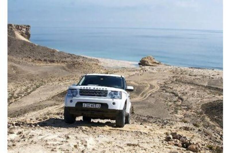 The Land Rover LR4 was up to the task of descending and ascending rough, steep terrain to get to the secluded beach. Photos by Paolo Rossetti for The National