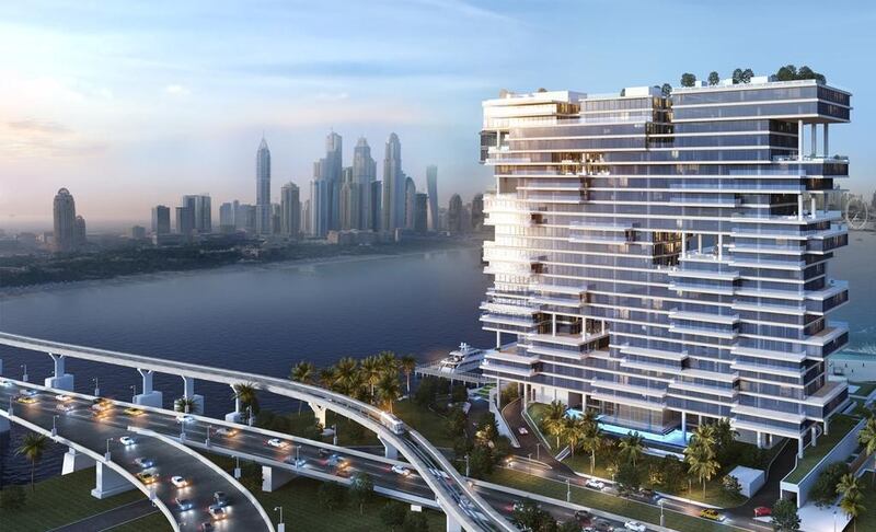 The complex will contain three swimming pools, a private yacht club, spas, a gym, a library and a private cinema. Courtesy Omniyat