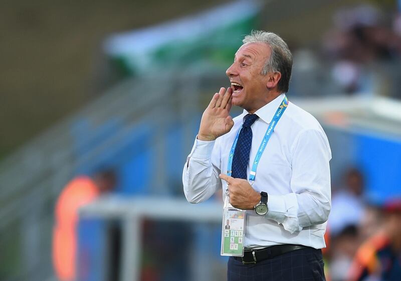 CUIABA, BRAZIL - JUNE 24:  Head coach Alberto Zaccheroni of Japan gestures during the 2014 FIFA World Cup Brazil Group C match between Japan and Colombia at Arena Pantanal on June 24, 2014 in Cuiaba, Brazil.  (Photo by Christopher Lee/Getty Images)