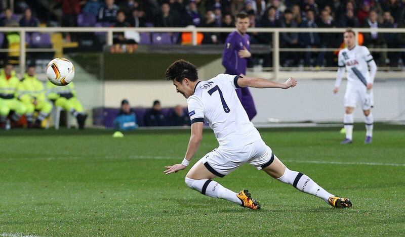 Football Soccer - ACF Fiorentina v Tottenham Hotspur - Uefa Europa League Round of 32 First Leg - Stadio Artemio Franchi, Florence, Italy - 18/2/16

Tottenham’s Son Heung-min scores a goal that was disallowed

Action Images via Reuters / Matthew Childs

Livepic

EDITORIAL USE ONLY.