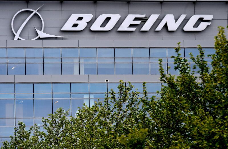 (FILES) In this file photo taken on April 29, 2020 the Boeing regional headquarters is seen amid the coronavirus pandemic in Arlington, Virginia. Boeing's communications chief resigned July 2, 2020, following a complaint over an article he wrote more than 30 years ago contending that women should not serve in combat. / AFP / Olivier DOULIERY
