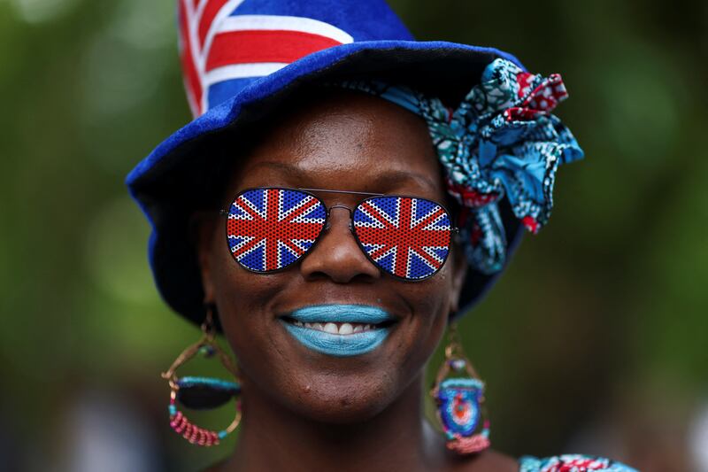 Many people at the concert wore Union Flag clothing and accessories. Reuters