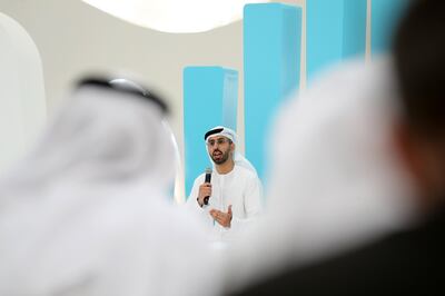Omar Sultan Al Olama, Minister of State for Artificial intelligence, Digital Economy and Remote Work Applications at the World Government Summit Dialogue in Dubai. Chris Whiteoak / The National