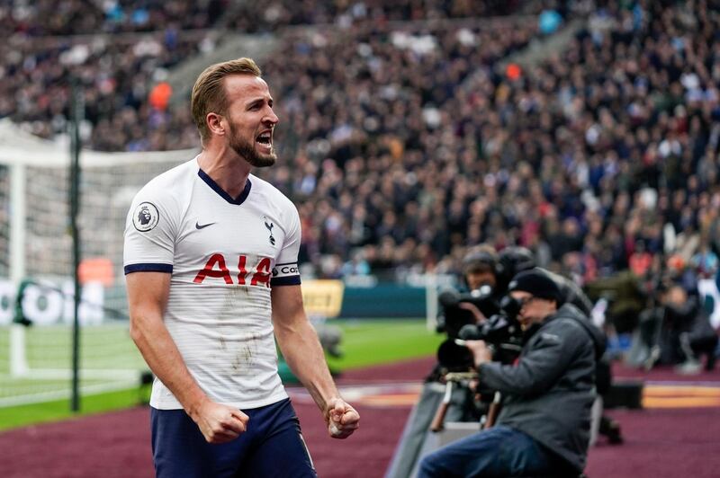 Harry Kane of Tottenham Hotspur celebrates after scoring. AFP