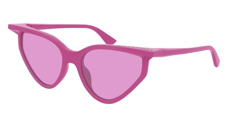 Rim Cat-Eye sunglasses, Dh1,200, Balenciaga. Courtesy Balenciaga